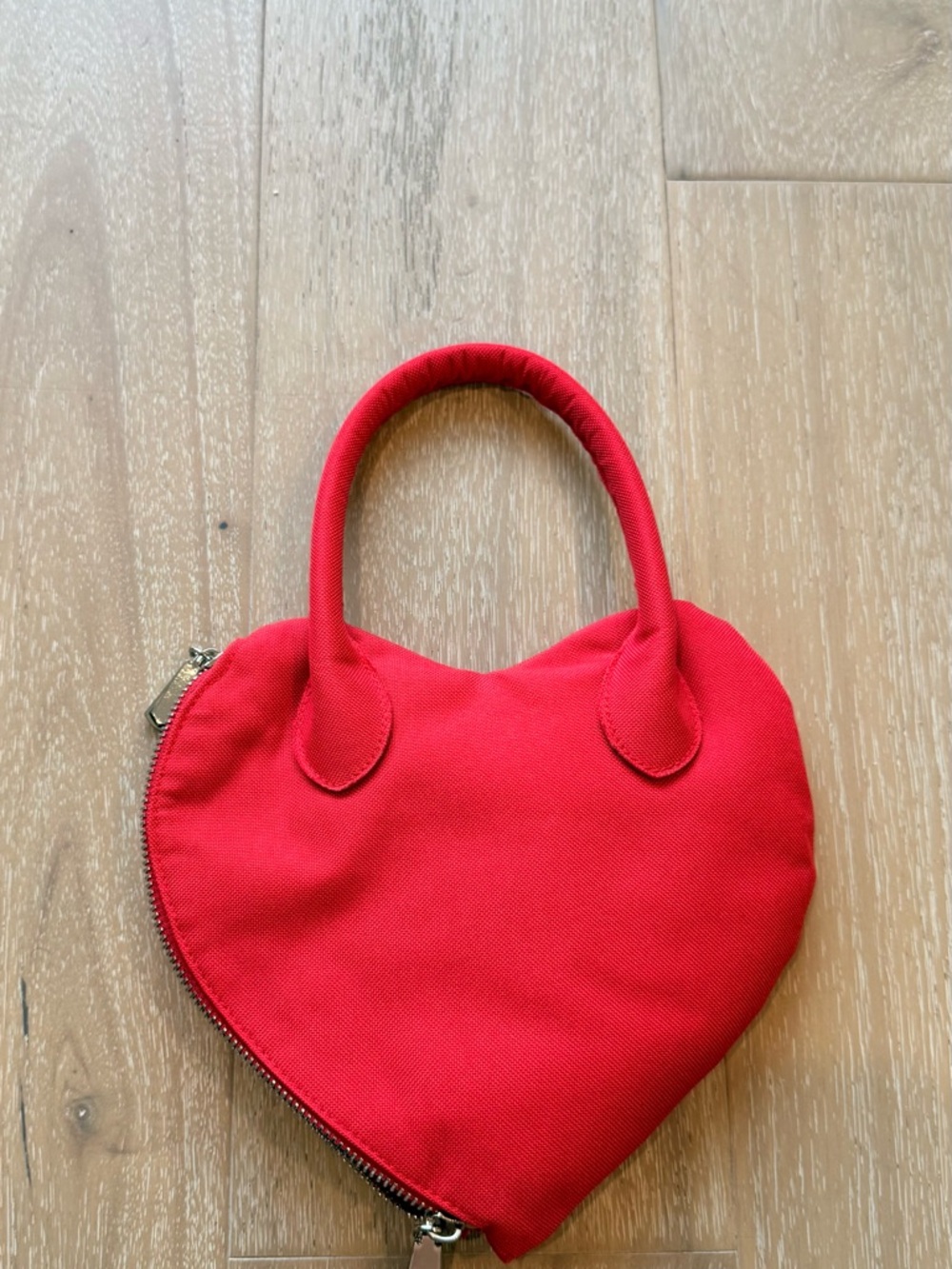 Nayr Red Heart-Shaped Top-Handle Bag